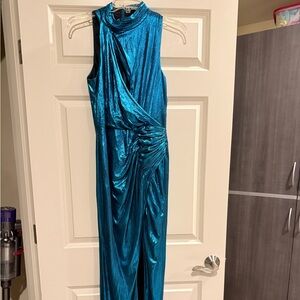 Mac Duggal Teal Blue Prom Dress